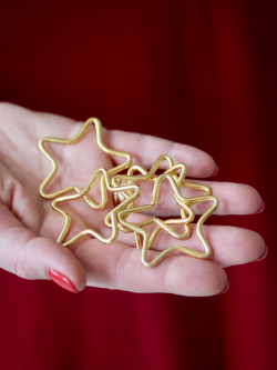 Основы металлические "Звездочки 5 см", цвет золотистый, неразъемные 5 штук /основа для декорирования и ловца снов Звездочка
