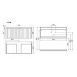 Тумба подвесная SANCOS Code 990х453х400, c одним  ящиком оснащенным доводчиками, цвет серо- бежевый , арт. CD100GB
