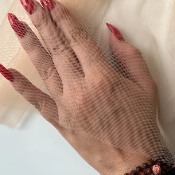 Сетка слабо-эластичная телесная с эффектом голого тела (эластичный фатин)