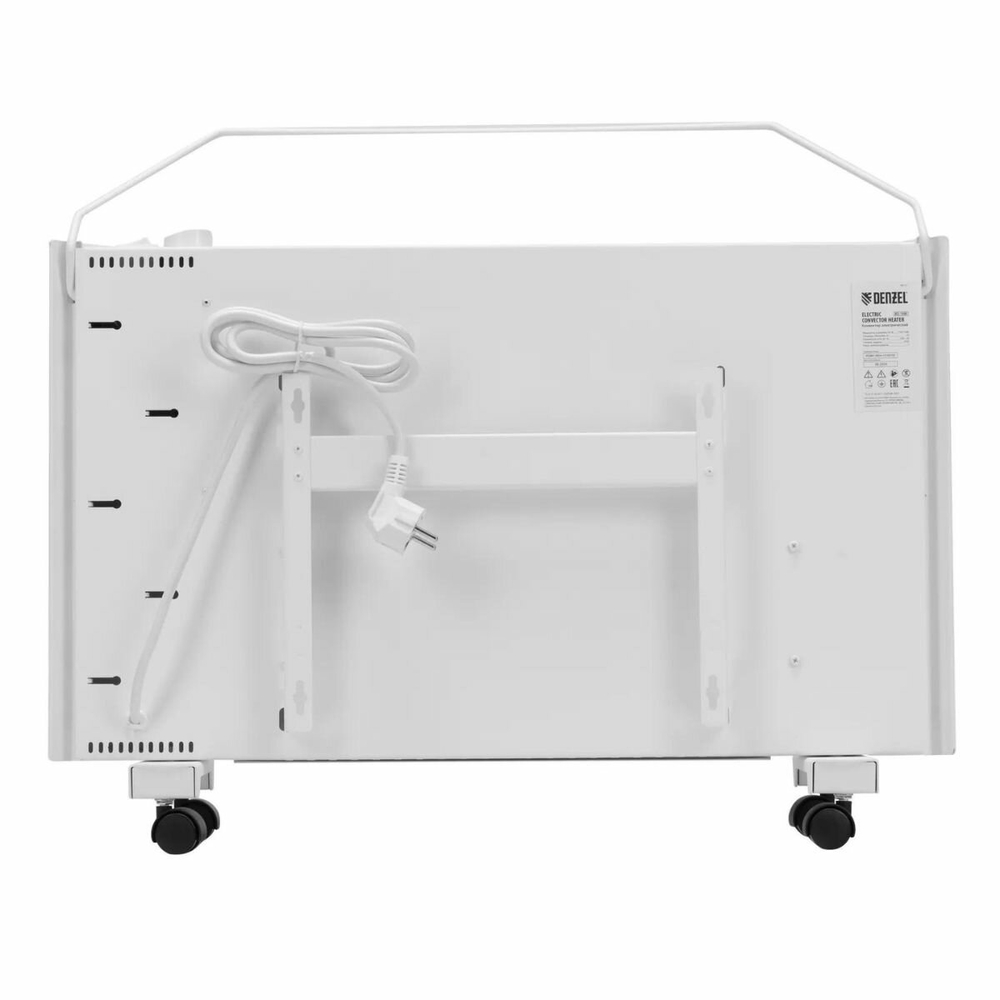 Конвектор электрический DENZEL XCE-1500, 230 В, 1500 Вт, белый, сушилка, колеса, Х-элемент 98131