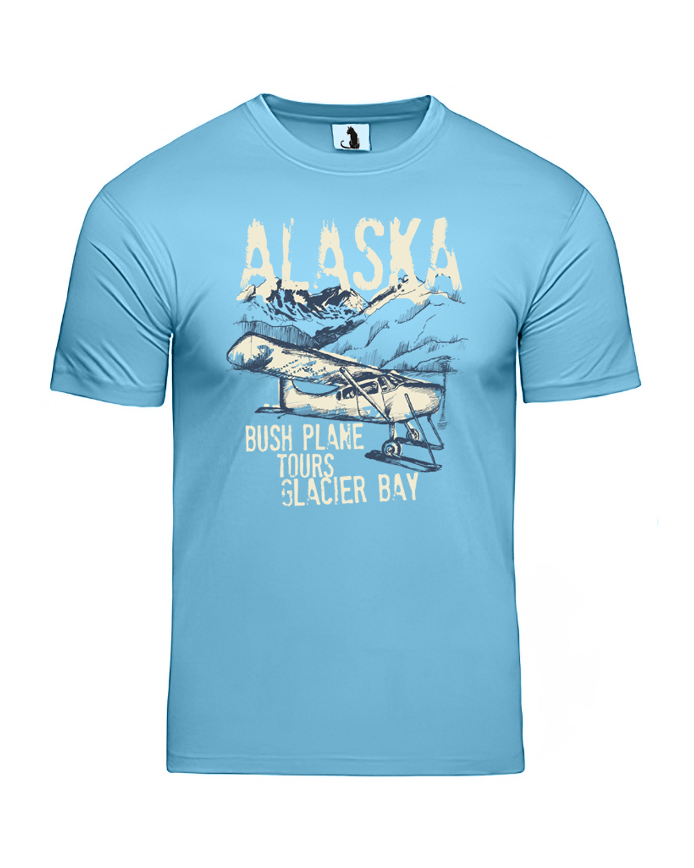 Футболка с самолетом Alaska Glacier bay классическая прямая голубая