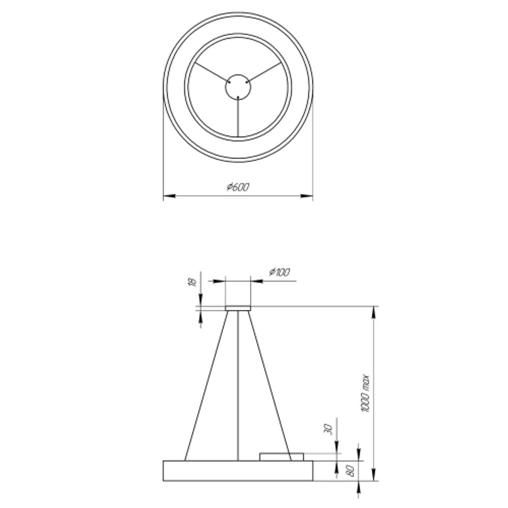 Светильник LED ЭРА Geometria SPO-133-W-40K-045 Ring 45Вт 4000К 3500Лм IP40 600*80 белый подвесной