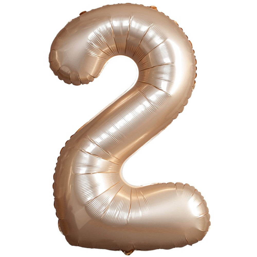 Шар фольгированный Цифра 2 101 см (Золотой)
