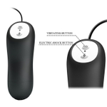 Черный проводной набор с электростимуляцией: виброяйцо и вибропуля (Цвет: черный)