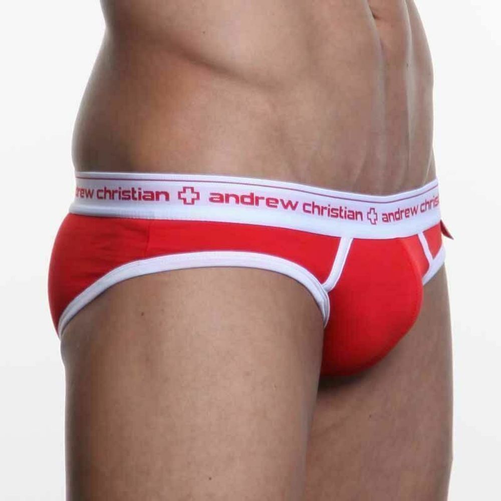 Мужские трусы брифы красные Andrew Christian Cotton Brief  4573