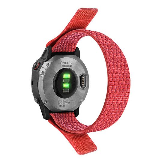Нейлоновый ремешок NylonFit 22 мм для Garmin Fenix 7, Fenix 6, Fenix 5, Fenix 5 plus, Quatix 5, MARQ, Forerunner 935 / 945, instinct, instinct 2, Epix Gen 2 (Красный)