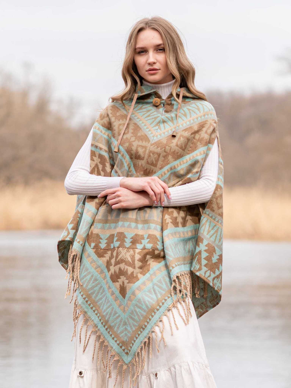 пончо женское