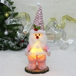 Сувенир новогодний «Новогоднее настроение - Дед Мороз» 14*36*8 см, Розовый (с подсветкой)