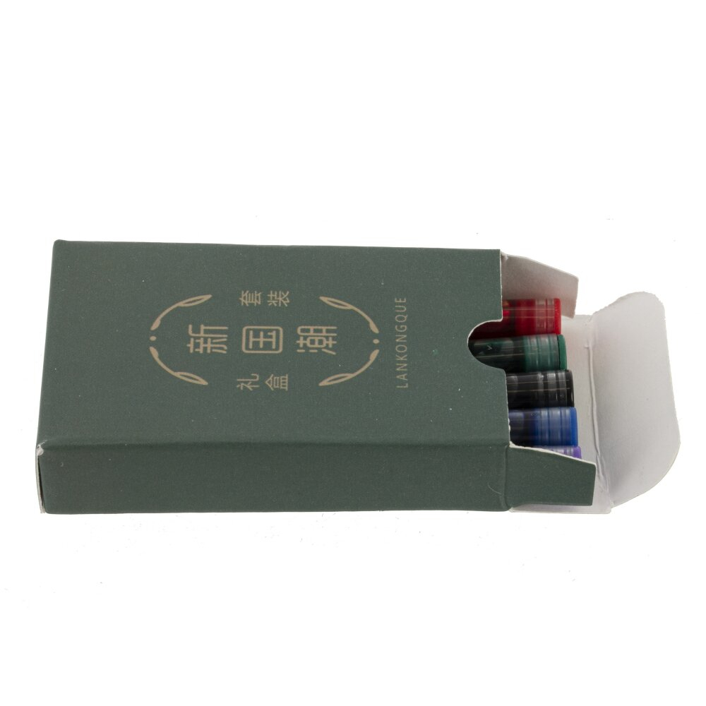 Набор подарочный: ручка перьевая, чернила 5шт, чернильница