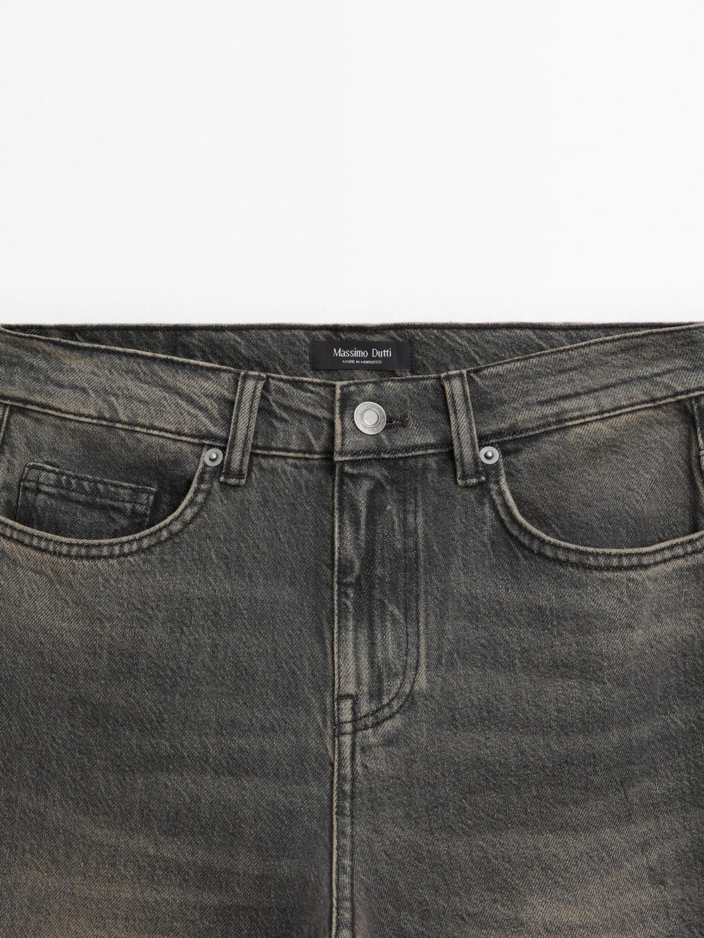 Massimo Dutti Расклешенные джинсы со средней посадкой, серый
