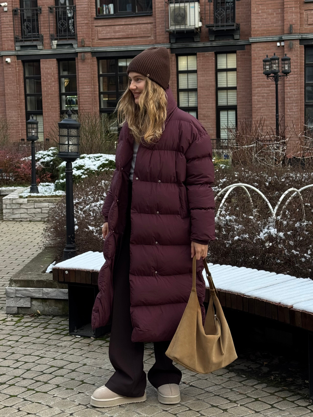 Пуховик Шерон свекольный