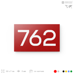 Номер на дверь 762, табличка на дверь для офиса, квартиры, кабинета, аудитории, склада, красная 120х70 мм, Айдентика Технолоджи