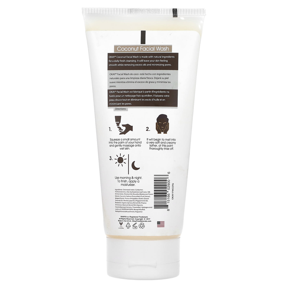 Okay Pure Naturals, Гель для душа с кокосом, 170 г (6 унций)