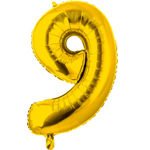 Шар фольгированный Цифра 9 66 см (Золотой)