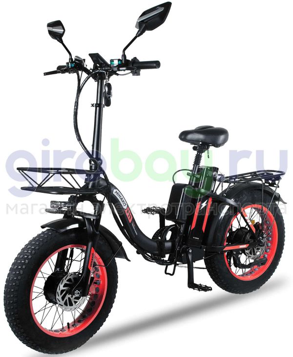 Электровелосипед Minako F11 Pro Dual 48V/20Ah (полный привод) 2025 года - Красный обод фото №1