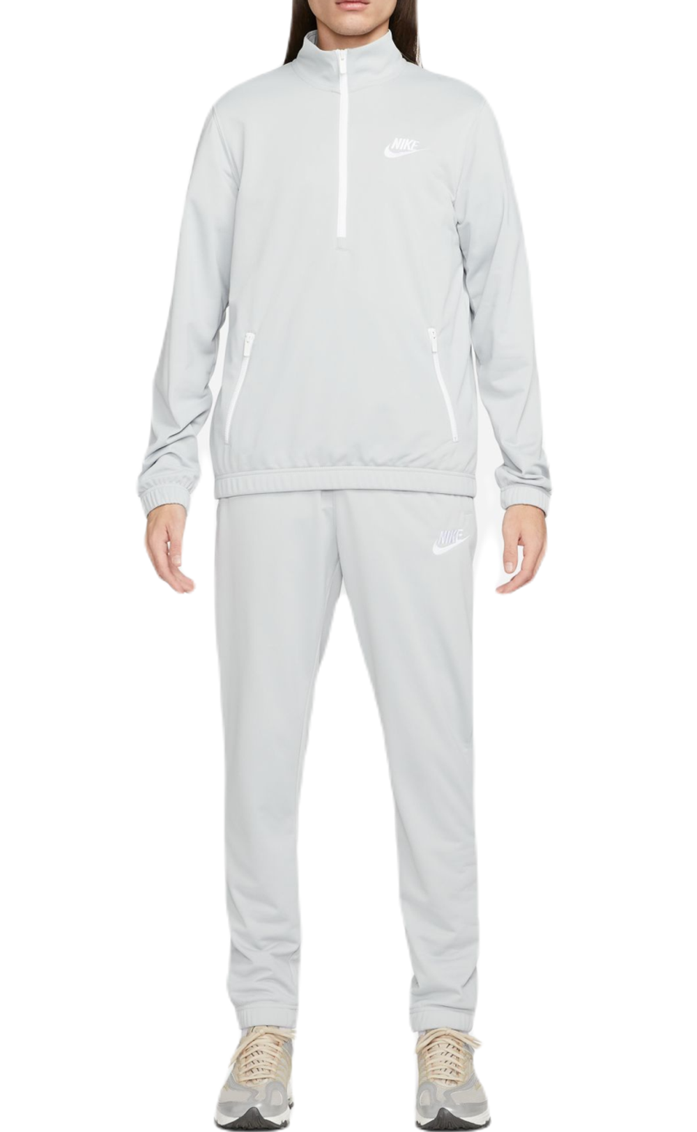 Мужской теннисный костюм Nike Sportswear Sport Essentials Track Suit - light smoke grey/white
