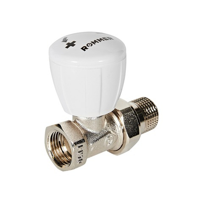 Клапан ручной регулирующий прямой ROMMER - 1/2" (ВР/НР-американка, PN10, Tmax 110°C)