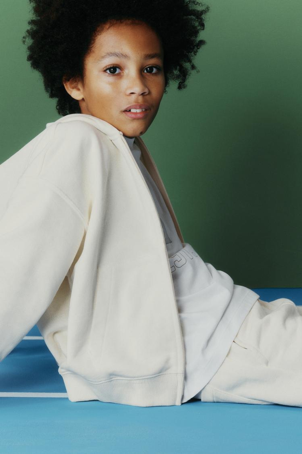 ZARA ТОЛСТОВКА НА МОЛНИИ JOGGING, ЭКРЮ