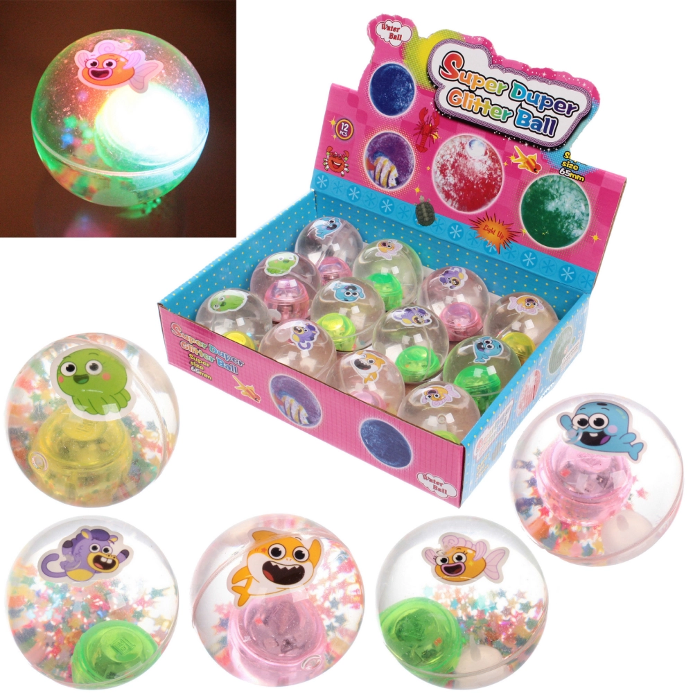 Мяч 6,5 см «Морские жители» (попрыгун с водой и подсветкой) СТИКЕР НА ВЛОЖЕНИЕ