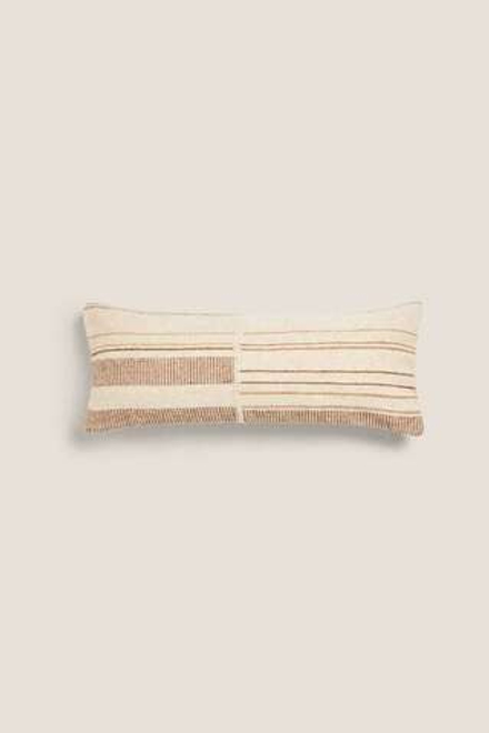 ZARA HOME ЧЕХОЛ ДЛЯ ДЕКОРАТИВНОЙ ПОДУШКИ В ПОЛОСКУ, СЕРЫЙ
