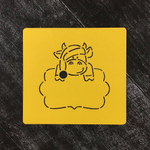 Бык №38 с большой табличкой