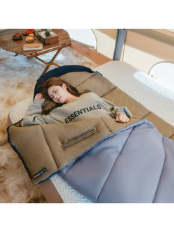 Мешок спальный Naturehike Sunny Day PL02 U450, (190+30)х80 см, (левый) (ТК: +4C), серо-голубой