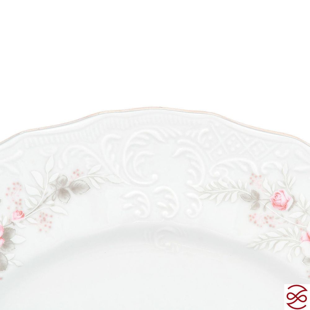 Тарелка Bernadotte Серая роза платина 25 см(1 шт)