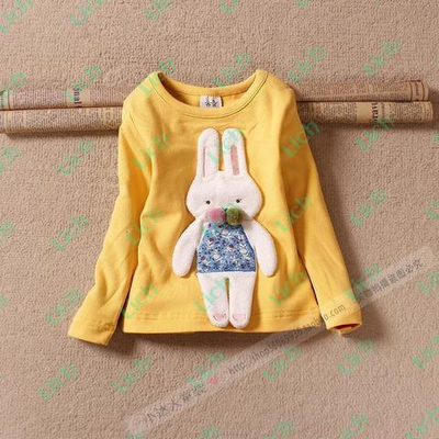 Лонгслив с аппликацией плюшевого зайца с помпонами