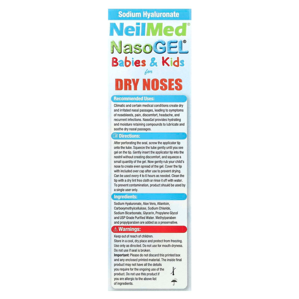 NeilMed, NasoGel® для младенцев и детей, от сухости в носу, 28,4 г (1 унция)