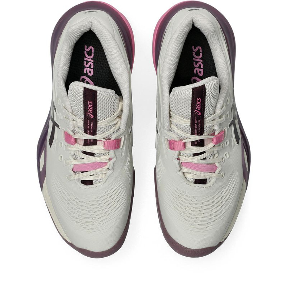 Женские теннисные кроссовки Asics Gel-Resolution X Clay - soft oat/dark aubergine