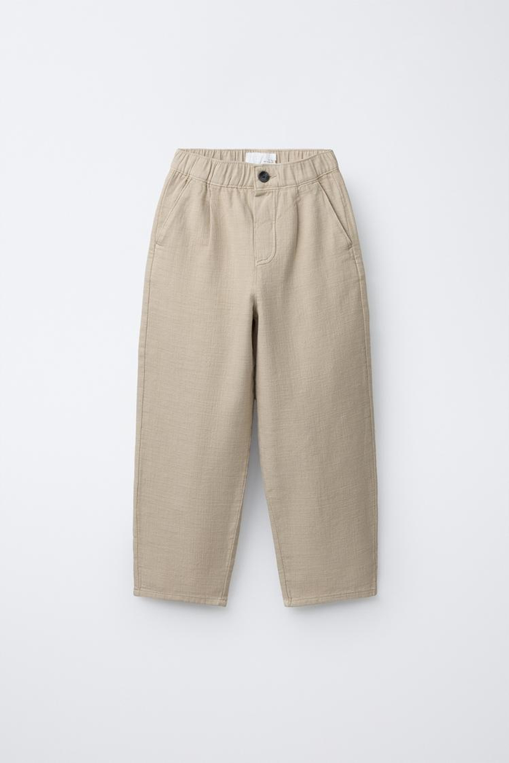 ZARA БРЮКИ ПРЯМОГО КРОЯ, БЕЖЕВЫЙ