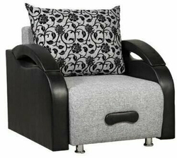 Кресло-кровать раскладное с ящиком, Юпитер Аслан Серый, 90х96х76