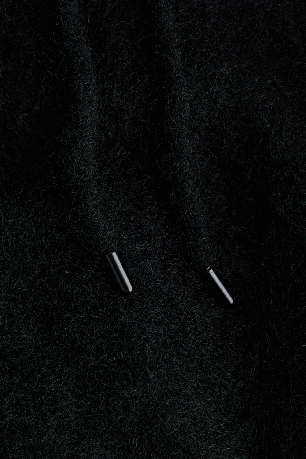 H&M Толстовка с капюшоном из смесовой мохеровой пряжи, черный