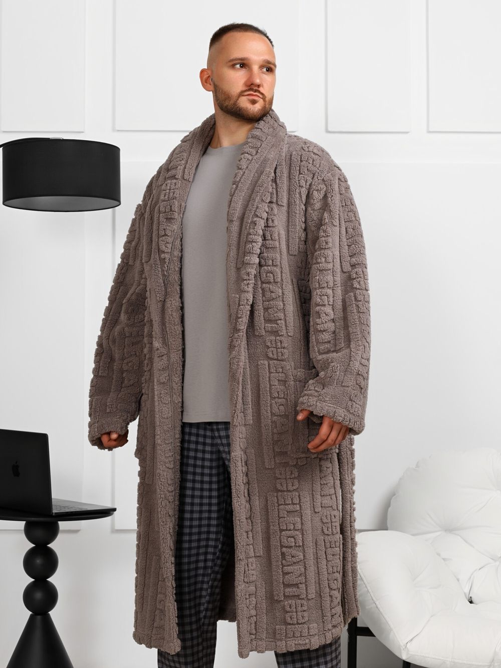 Халат мужской Идеал-3 Виотекс СЕРЫЙ