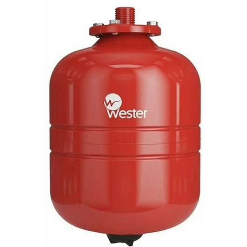 Бак расширительный для отопления WESTER WRV объём 8л, DN 20, PN 16, вертикальный, резьбовое-НР, G-3/4'', без опор, красный, Турция
