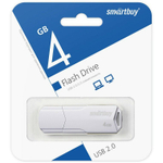 USB флеш накопитель 4 Gb SmartBuy Clue White, белый (SB4GBCLU-W)