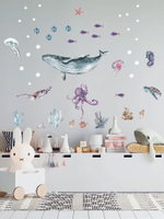 Стикеры Подводный мир фиолетовый микс