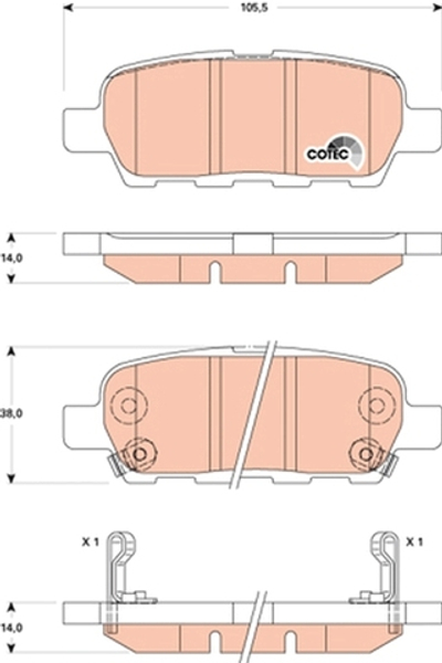 TRW - GDB3507-TRW - Brake Pad Set, disc brake