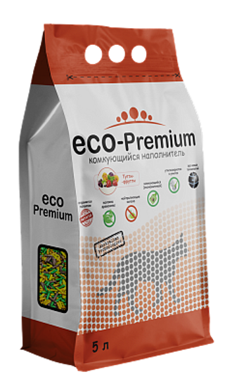 Эко Премиум комкующийся древесный наполнитель Тутти Фрути