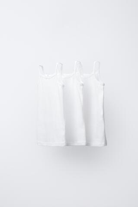 ZARA НАБОР ИЗ ТРЕХ ТОПОВ, БЕЛЫЙ