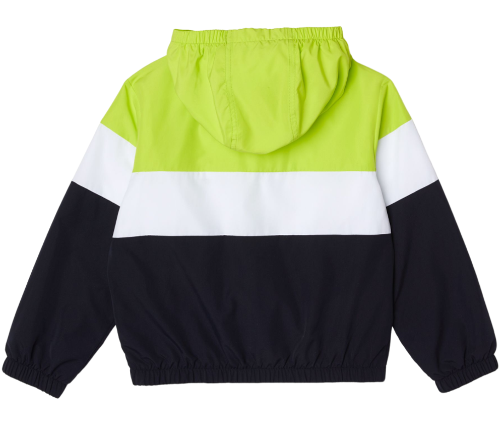 Кофта для мальчика теннисная Lacoste Recycled Polyester Zipped Hooded Jacket - navy blue/white/yellow