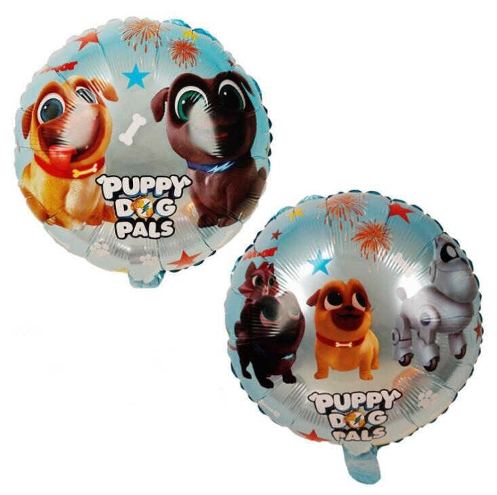 К 18" Круг Мопсы голубой