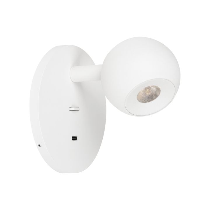Светильник SP-OTTORI-WALL-CHARGE-6W Warm3000 (WH, 30 deg, 230V, USB-C) Arlight 058477