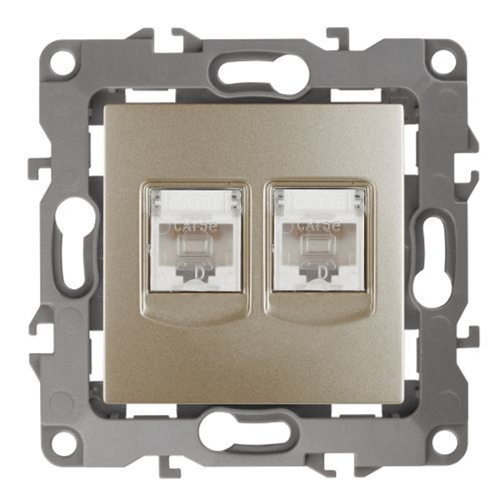 Розетка компьютерная 2-м Эра12 RJ45 12-3108-04 шампань Эра Б0014732 Розетка компьютерная 2-м Эра12 RJ45 12-3108-04 шампань Эра Б0014732