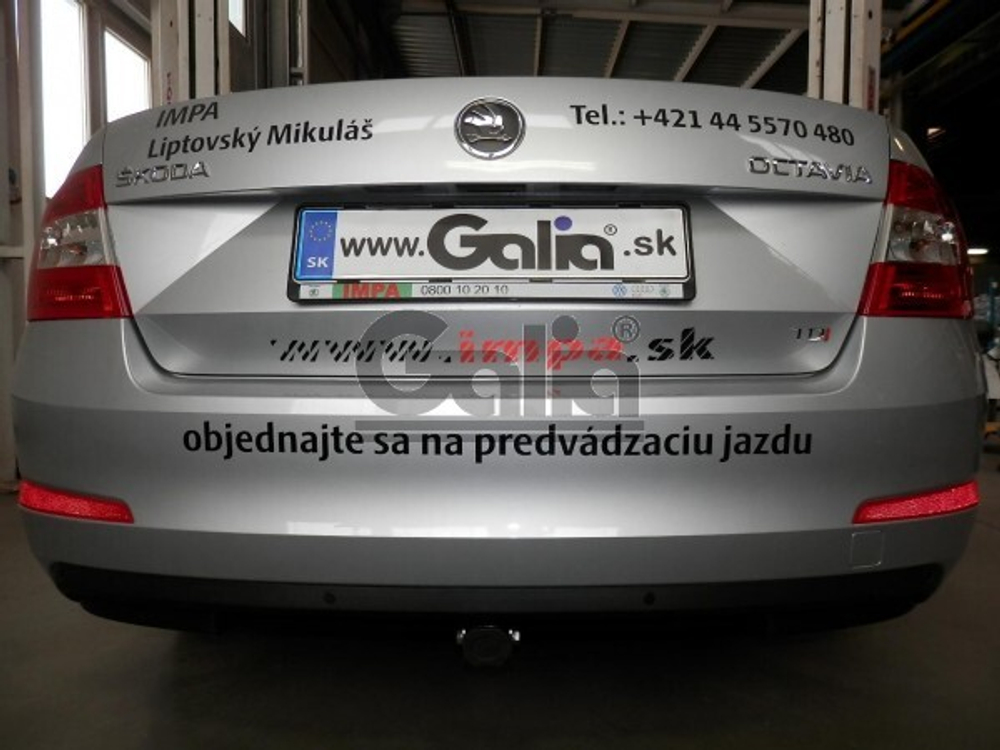 Фаркоп оцинкованный Galia S105C для Skoda Octavia седан/универсал 2013-(паспорт и сертификат в комплекте)(без электрики)