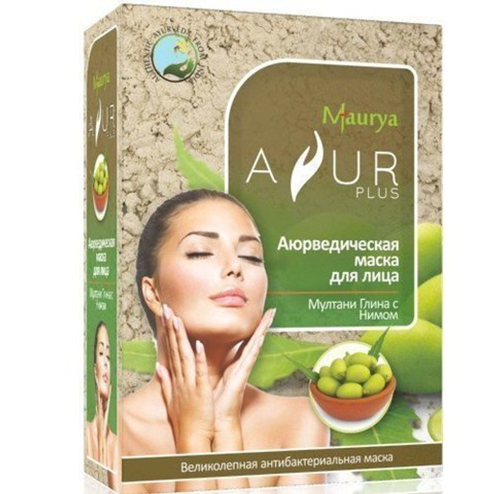 Маска для лица Ayur Plus Maurya Аюр Плюс Мултани глина с Нимом 100 гр.