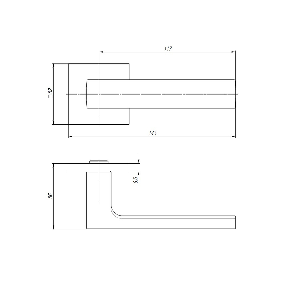 Ручка раздельная K.USS52.SKY (SKY USS) SN-3 матовый никель