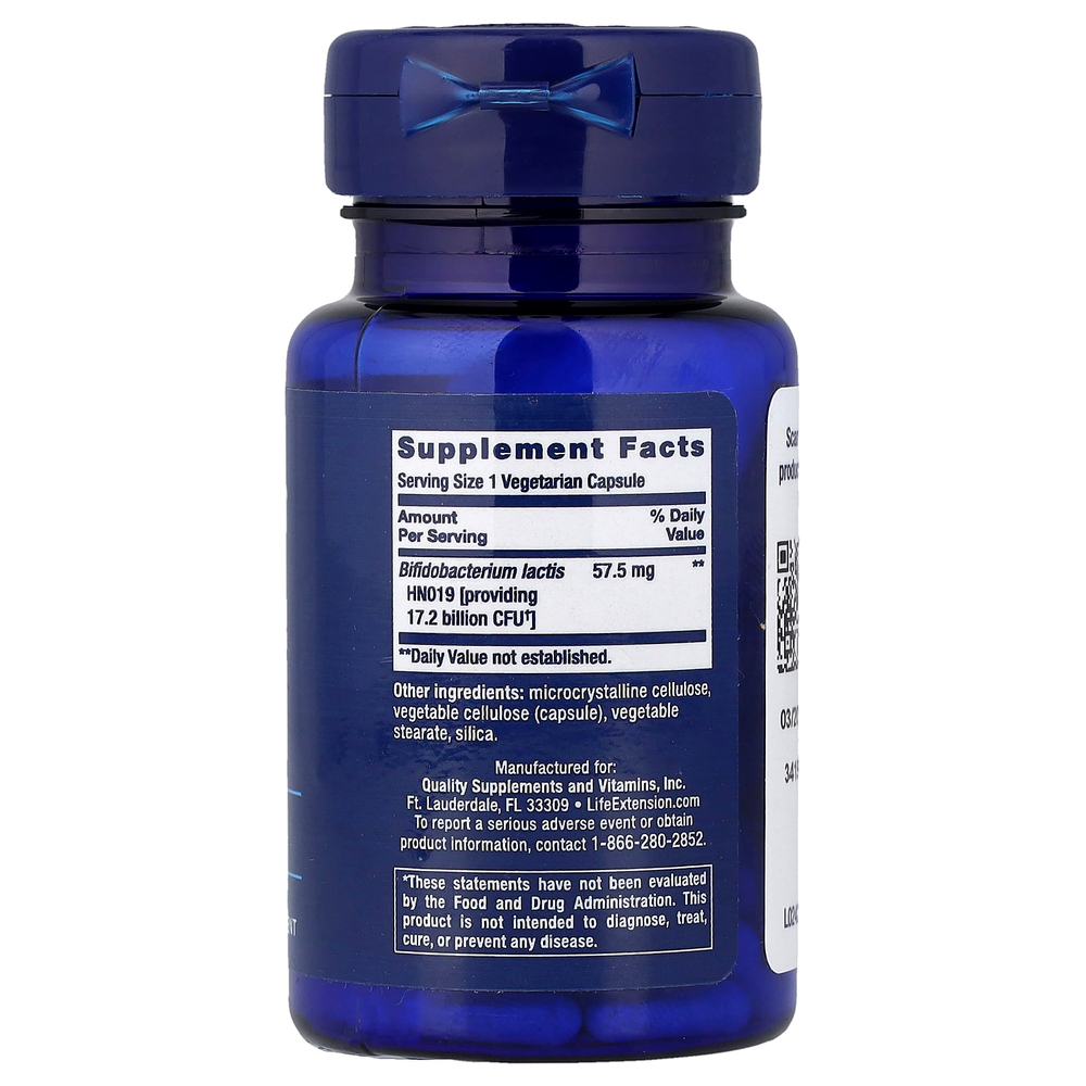 Life Extension, Florassist®, пробиотик, для ежедневной поддержки кишечника, 30 вегетарианских капсул (57,5 мг в 1 капсуле)