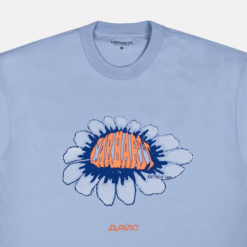 Футболка мужская Carhartt WIP Pixel Flower артикул:I033161_frosted_blue - купить в магазине Дайс