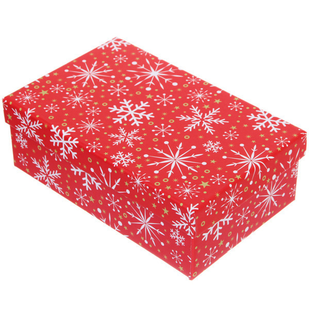 Коробка подарочная «Искристые снежинки» 19*12*6,5 см